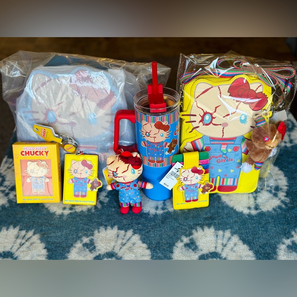 Hello Kitty Chucky Killer Pack- bags, tumbler, keychains, pin, wallet, ID holder